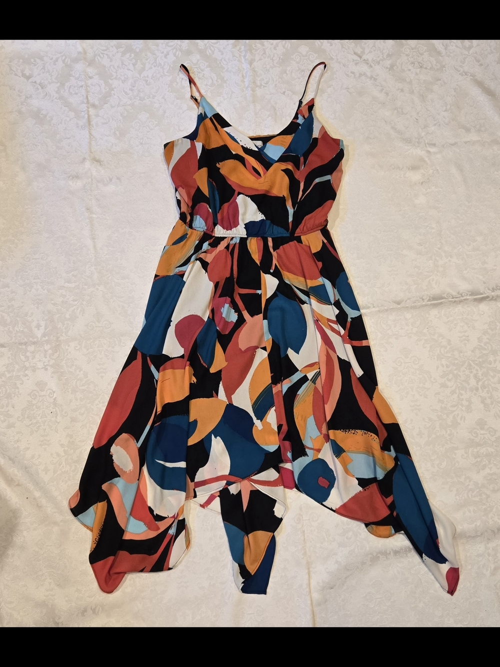 Allison Joy Multicolor Abstract Print Dress with Black Base